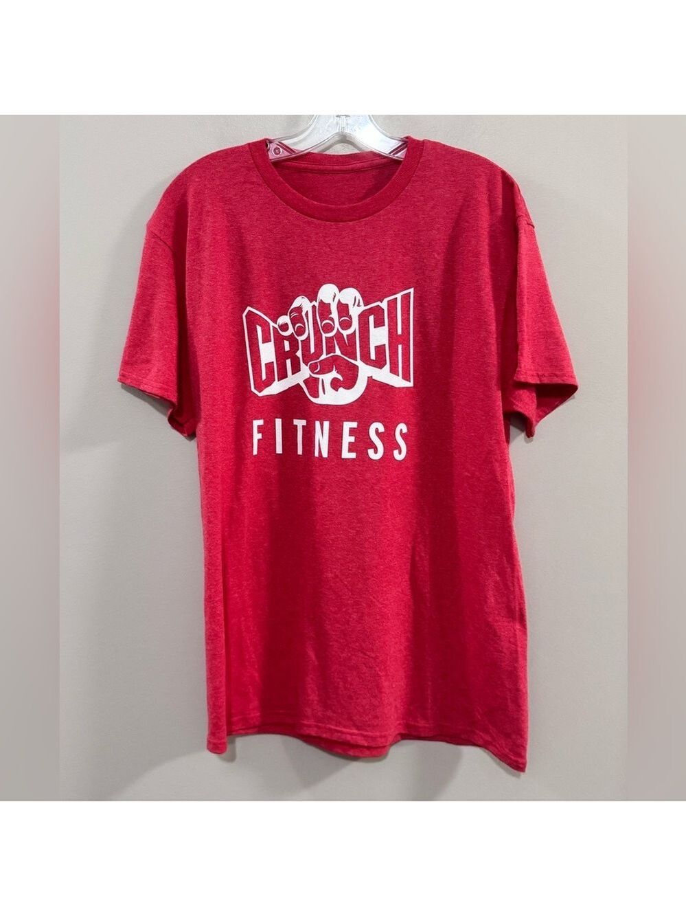 Unisex Crunch Fitness Red Short Sleeve Logo Tee . See Measurements